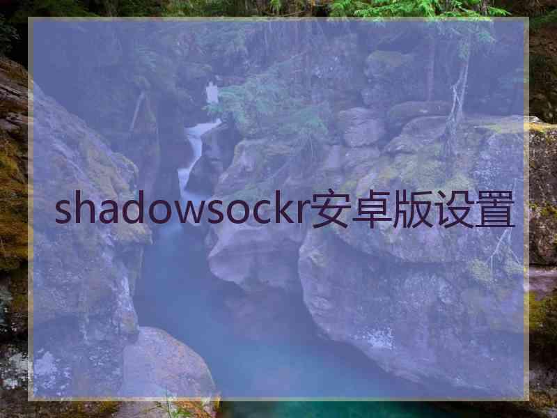 shadowsockr安卓版设置