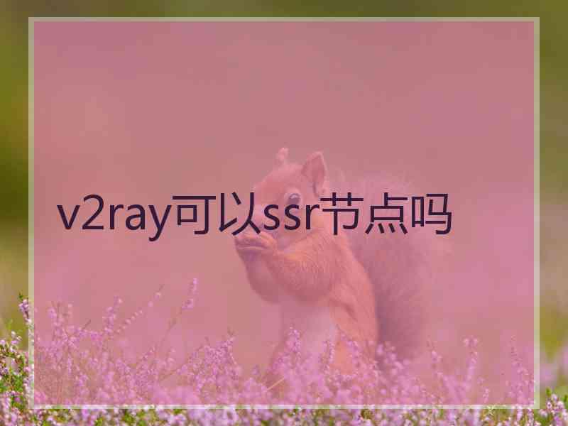 v2ray可以ssr节点吗