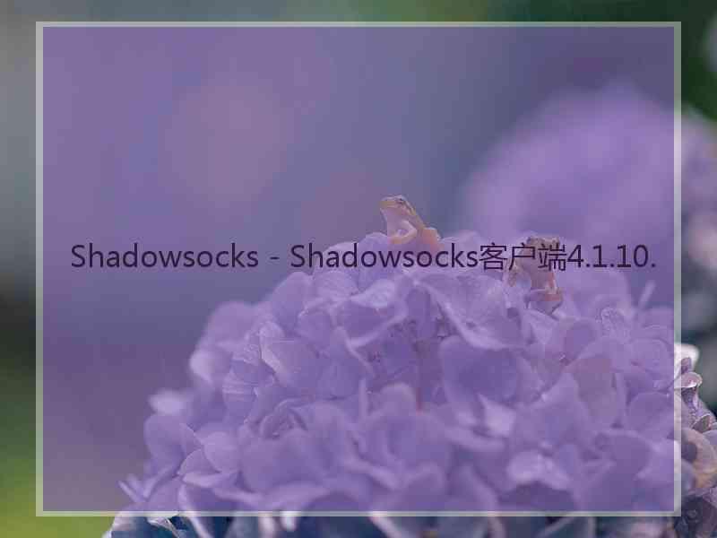 Shadowsocks - Shadowsocks客户端4.1.10.