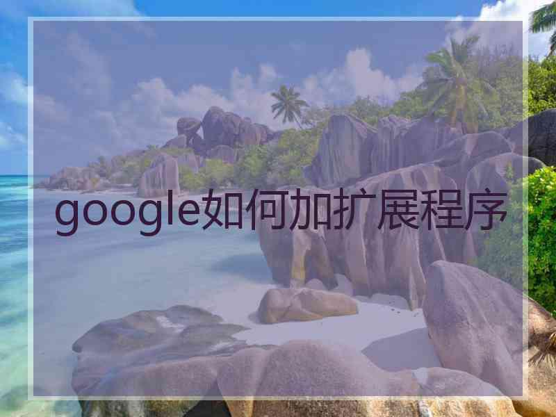 google如何加扩展程序