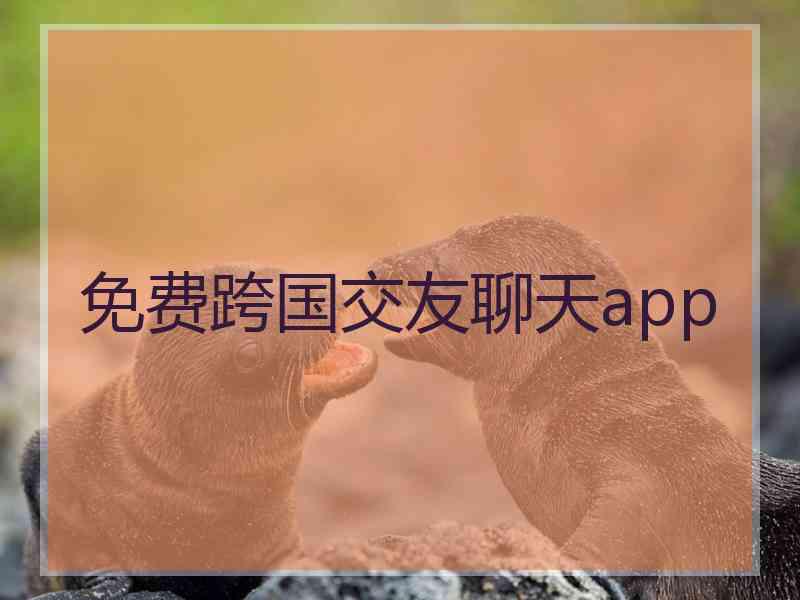 免费跨国交友聊天app