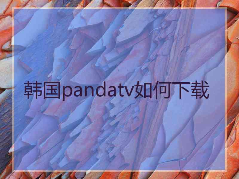 韩国pandatv如何下载