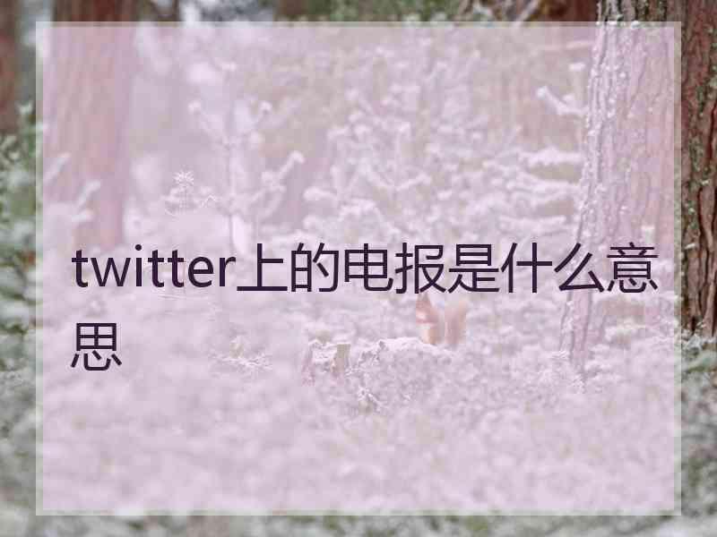 twitter上的电报是什么意思