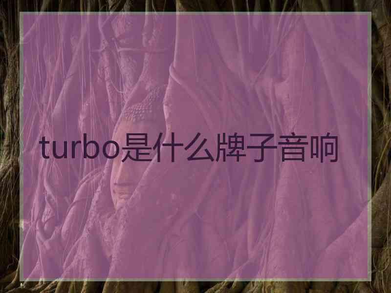 turbo是什么牌子音响