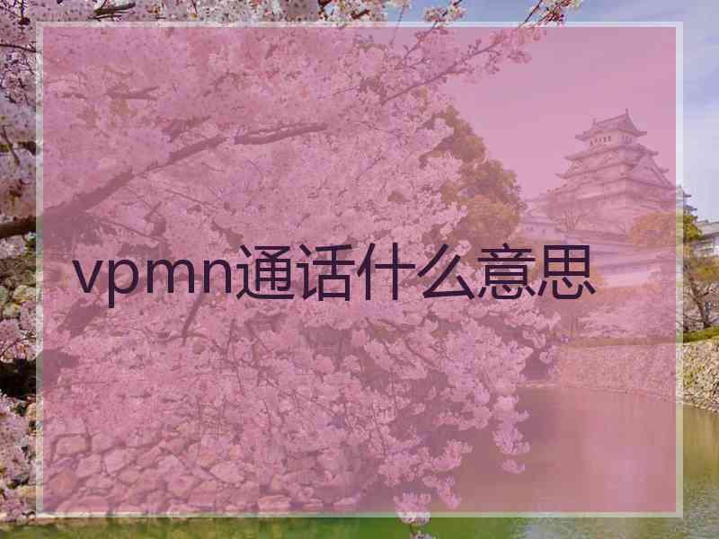 vpmn通话什么意思