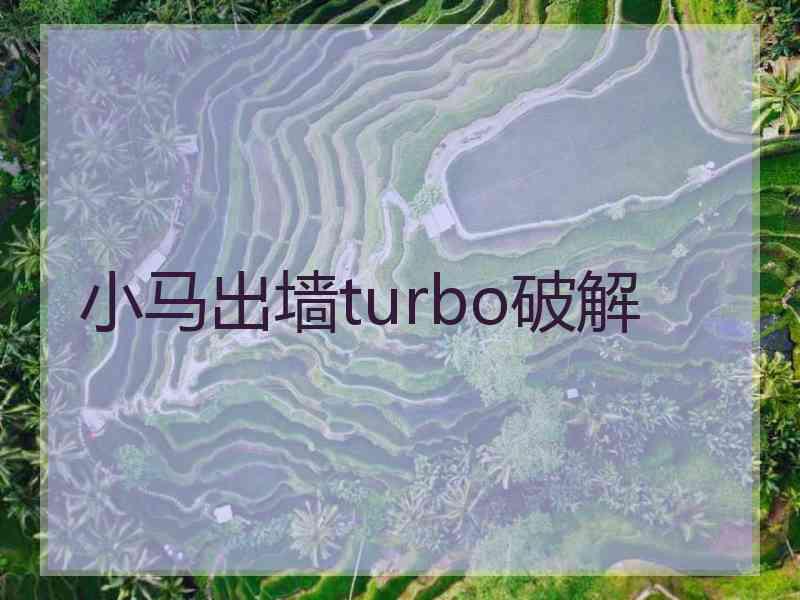 小马出墙turbo破解