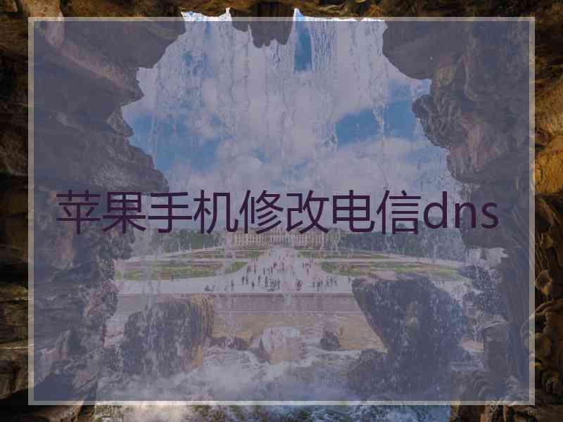 苹果手机修改电信dns