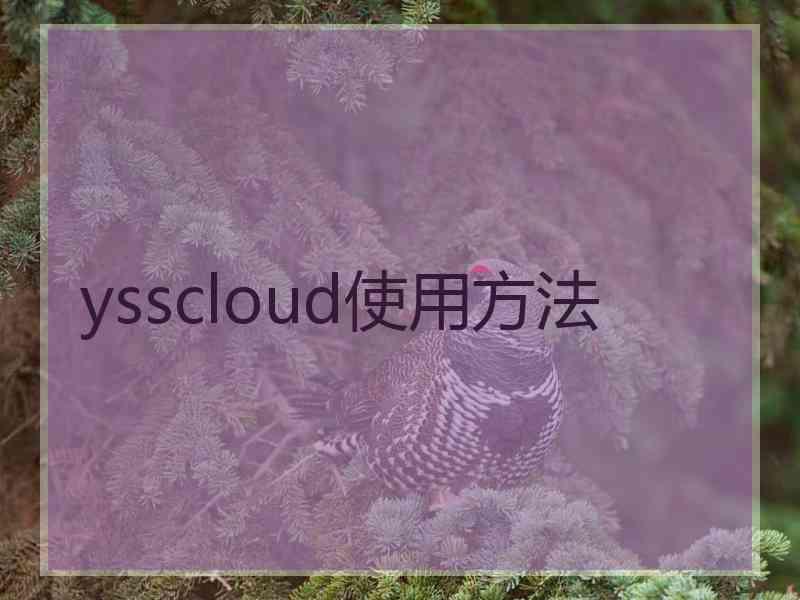 ysscloud使用方法