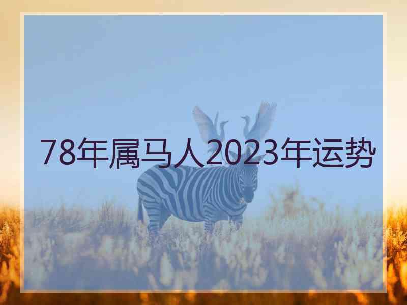 78年属马人2023年运势