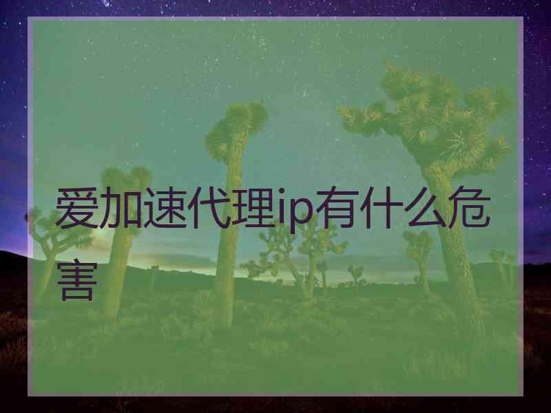 爱加速代理ip有什么危害