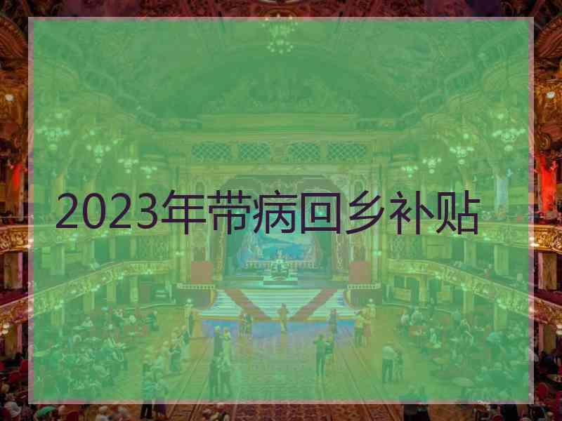 2023年带病回乡补贴