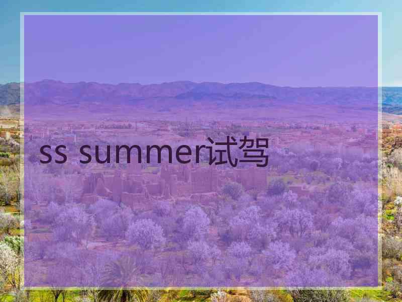 ss summer试驾