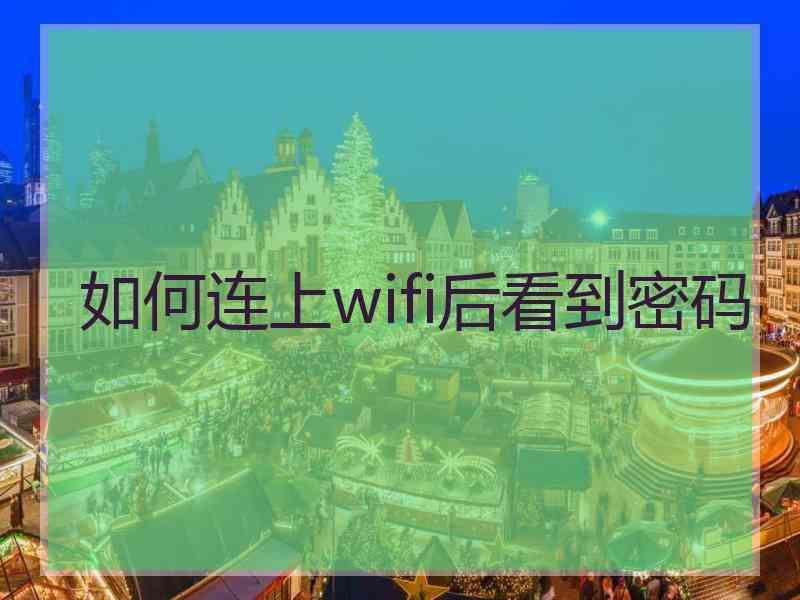 如何连上wifi后看到密码