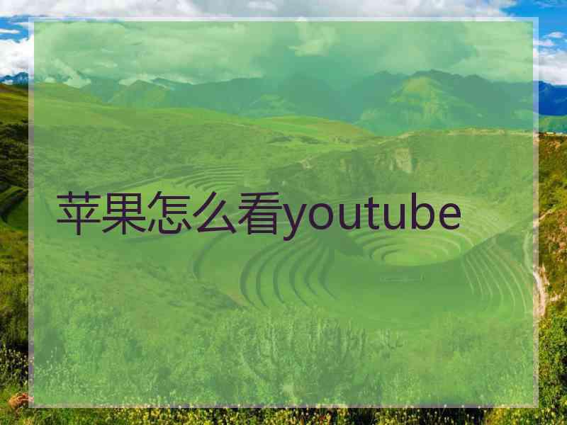 苹果怎么看youtube