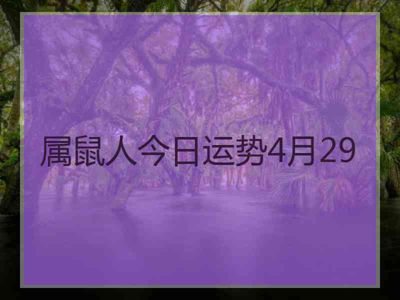 属鼠人今日运势4月29