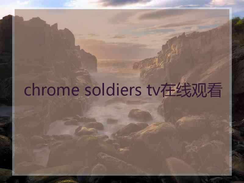 chrome soldiers tv在线观看