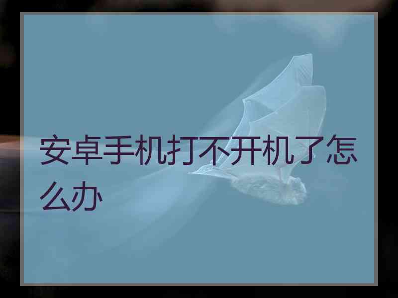 安卓手机打不开机了怎么办