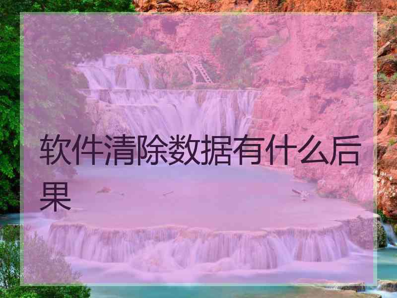 软件清除数据有什么后果