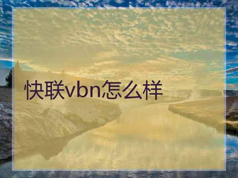 快联vbn怎么样