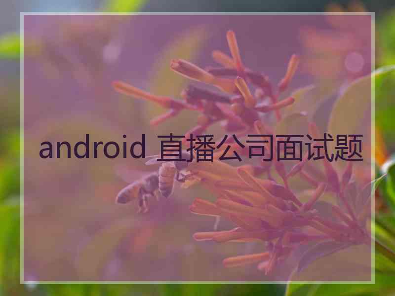 android 直播公司面试题