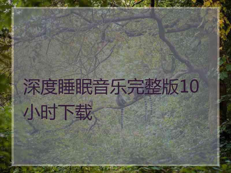 深度睡眠音乐完整版10小时下载