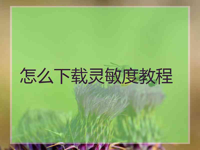 怎么下载灵敏度教程