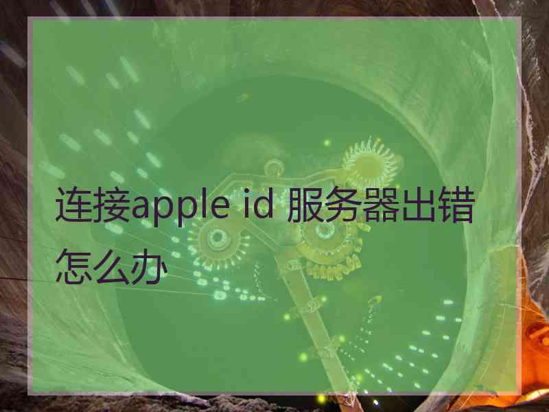 连接apple id 服务器出错怎么办