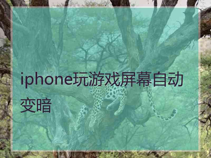 iphone玩游戏屏幕自动变暗