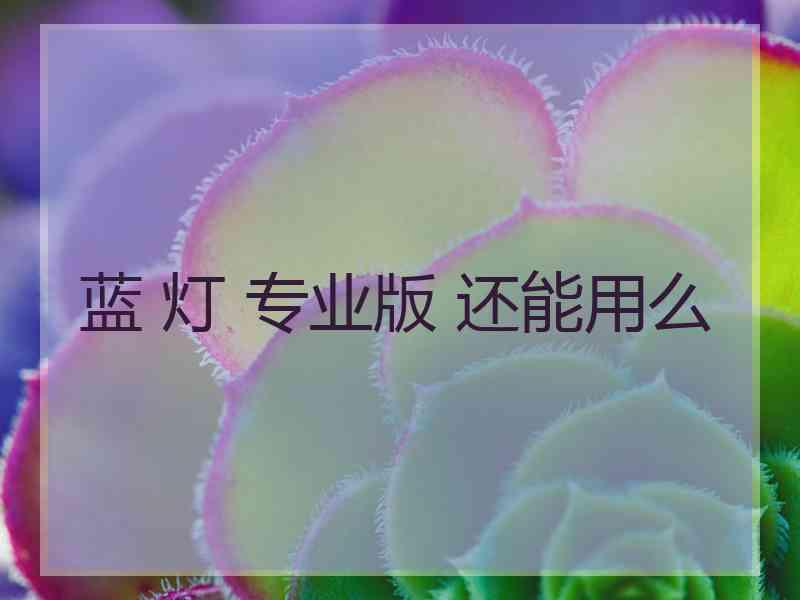 蓝 灯 专业版 还能用么