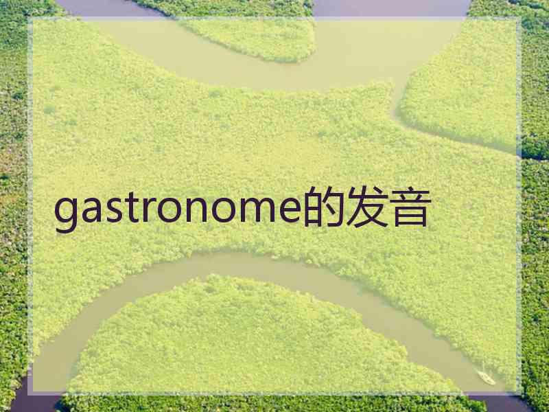 gastronome的发音