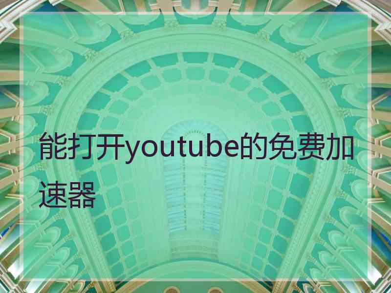 能打开youtube的免费加速器