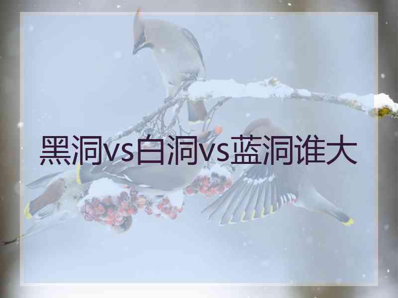 黑洞vs白洞vs蓝洞谁大