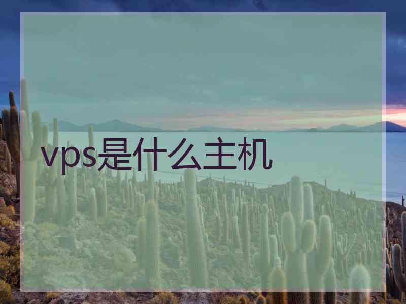 vps是什么主机