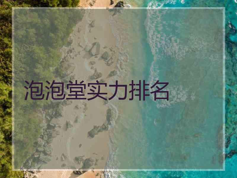 泡泡堂实力排名