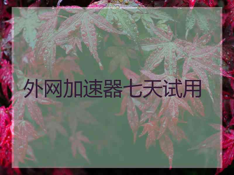 外网加速器七天试用