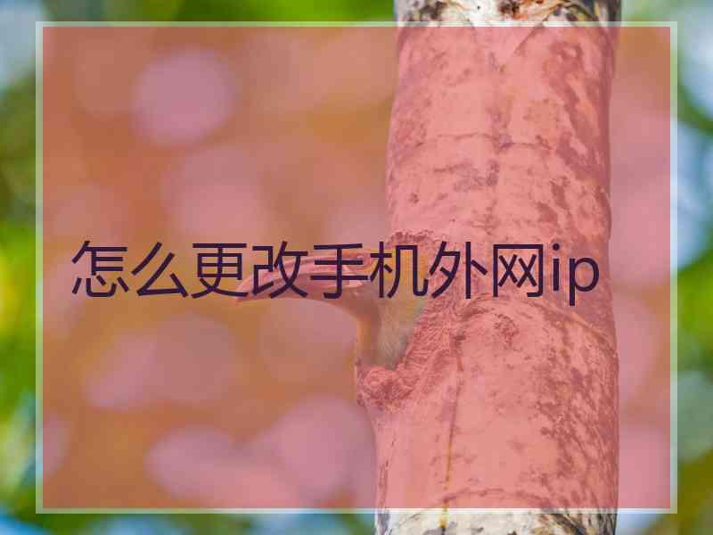 怎么更改手机外网ip