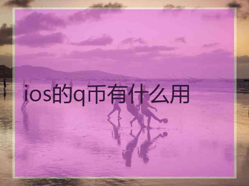 ios的q币有什么用