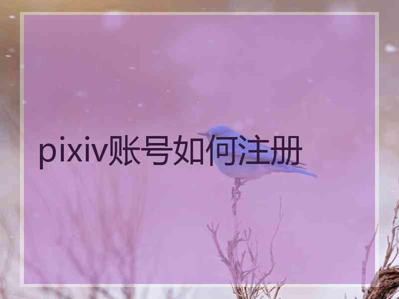 pixiv账号如何注册