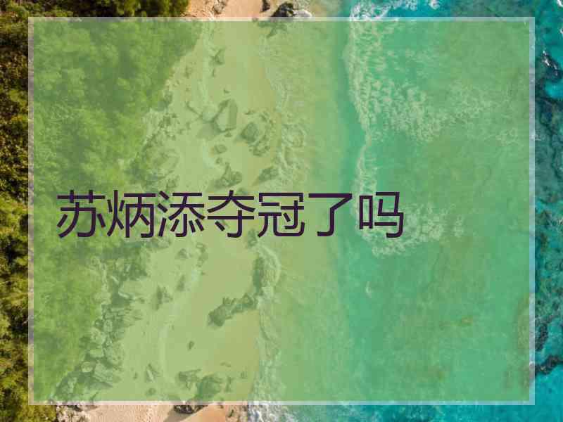 苏炳添夺冠了吗