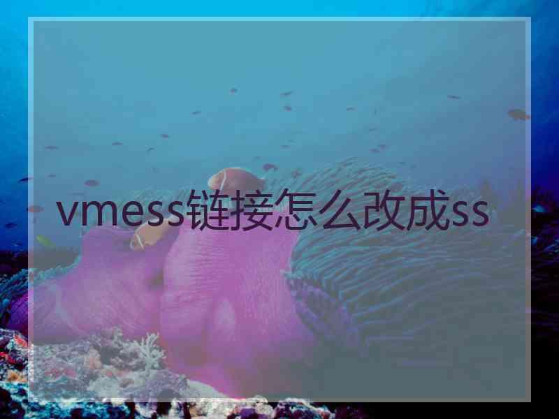 vmess链接怎么改成ss