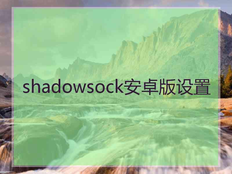 shadowsock安卓版设置