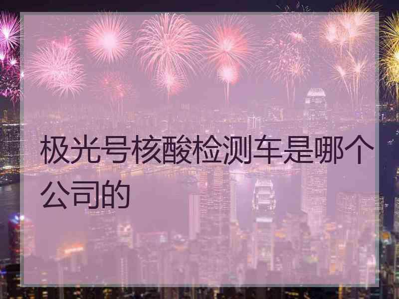 极光号核酸检测车是哪个公司的