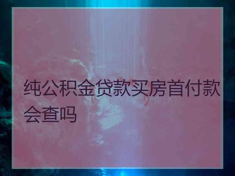 纯公积金贷款买房首付款会查吗