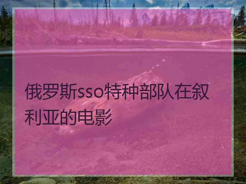 俄罗斯sso特种部队在叙利亚的电影