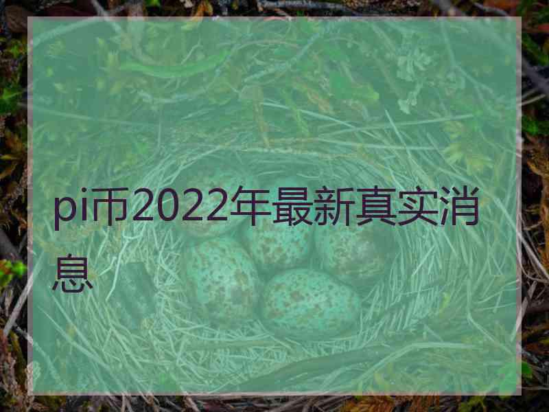 pi币2022年最新真实消息