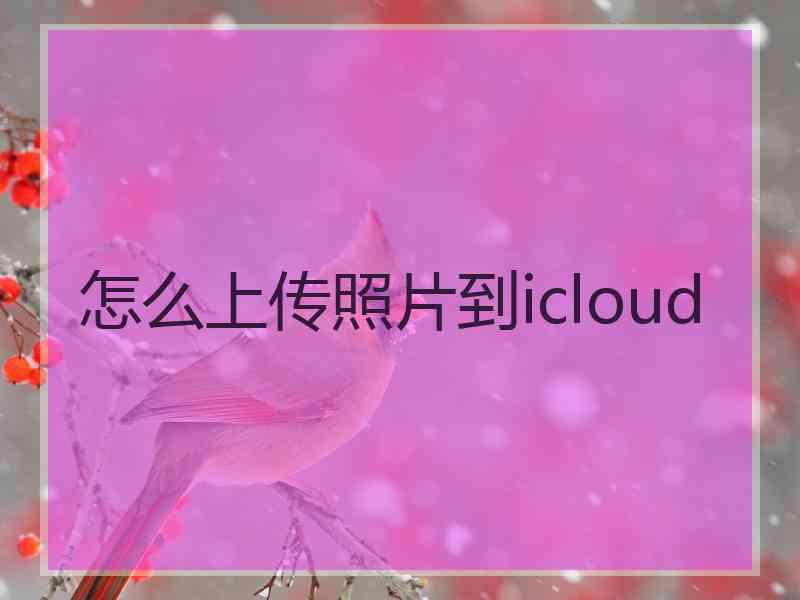 怎么上传照片到icloud