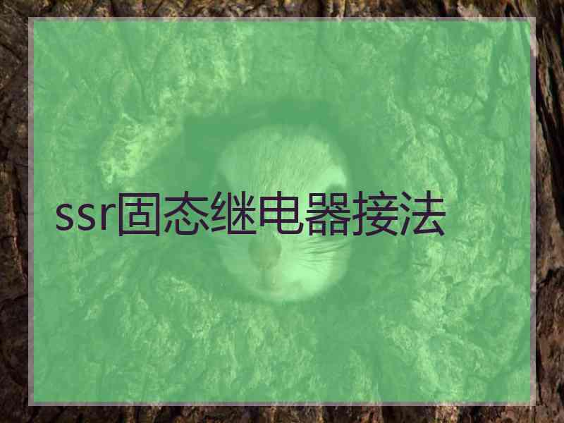 ssr固态继电器接法