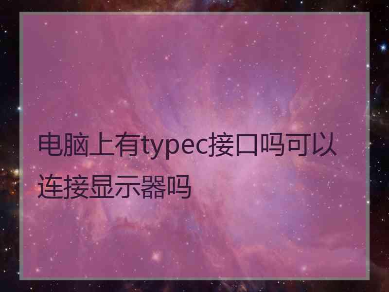 电脑上有typec接口吗可以连接显示器吗