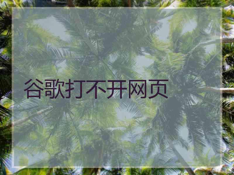 谷歌打不开网页