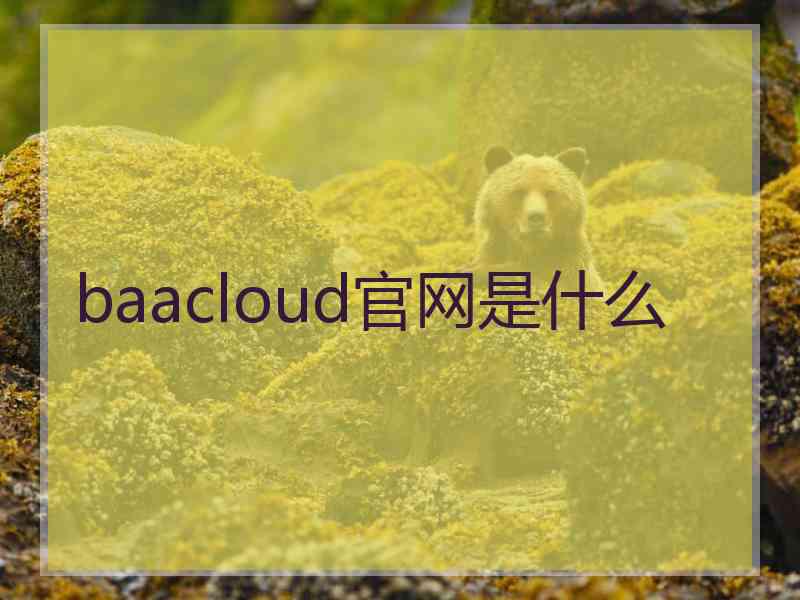 baacloud官网是什么